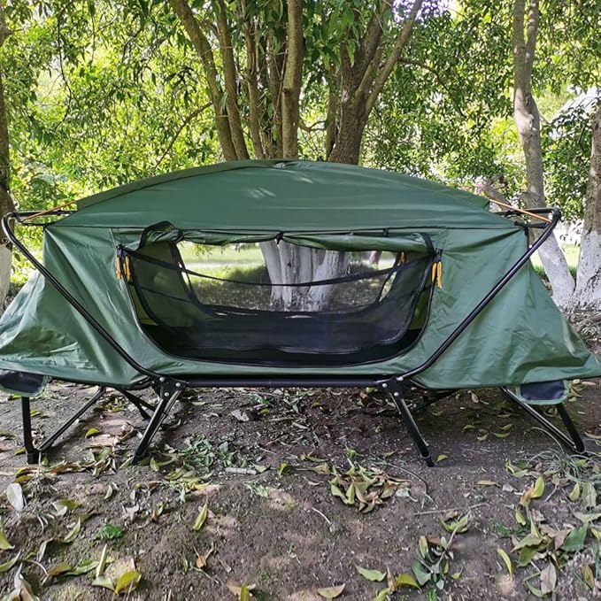 Tent Cot Folding Off The Ground Waterproof Camping Sleeping Bed with Rain Cover