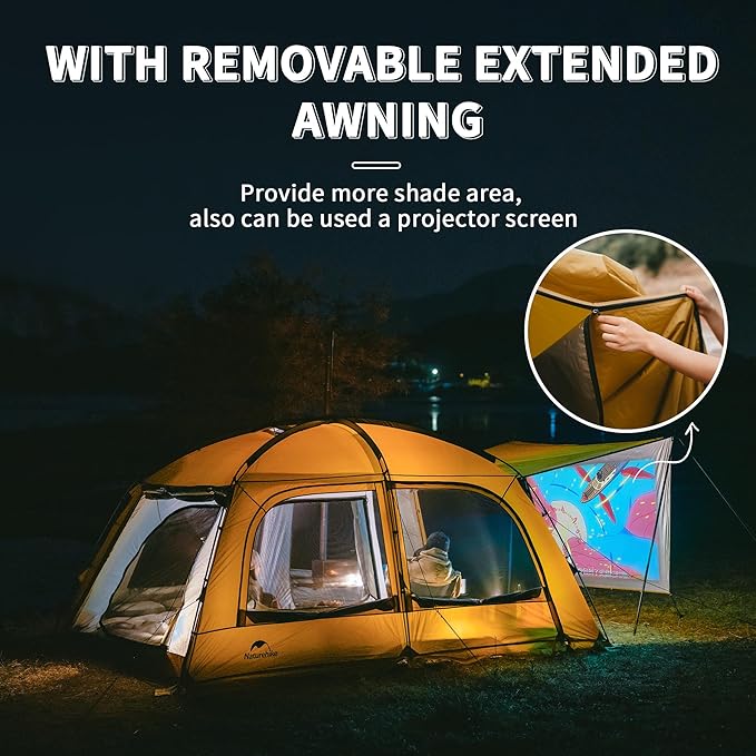 Naturehike Dune Hot Tent with Stove Jack,Double Layer 4 Season Tent,Waterproof 2-3 Person Tents for Camping