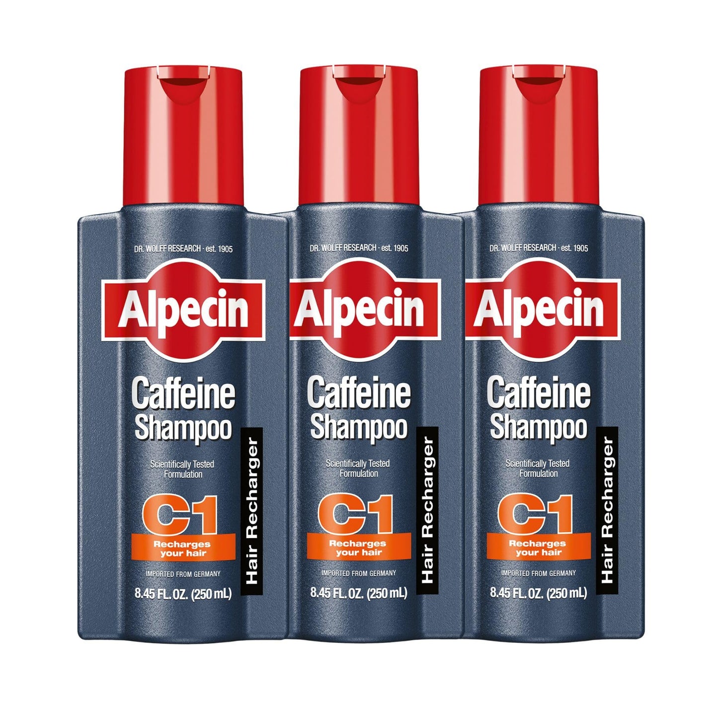 Alpecin C1 Caffeine Shampoo 8.45 Oz (Pack of 3) I Hair Performance Enhancer I Promotes Natural Hair Growth and Thickness I Energizes Scalp