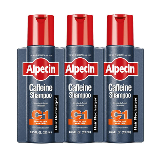 Alpecin C1 Caffeine Shampoo 8.45 Oz (Pack of 3) I Hair Performance Enhancer I Promotes Natural Hair Growth and Thickness I Energizes Scalp