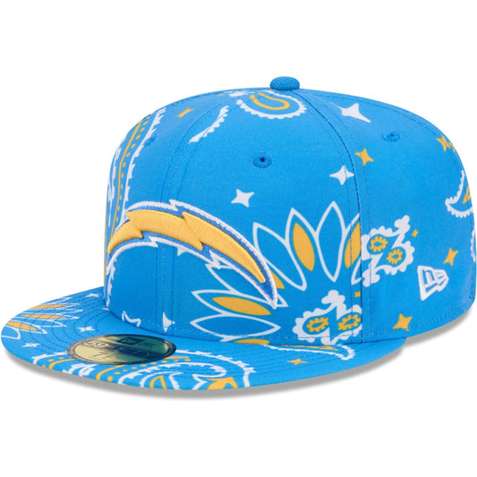 New Era Men's Powder Blue Los Angeles Chargers Paisley 59FIFTY Fitted Hat