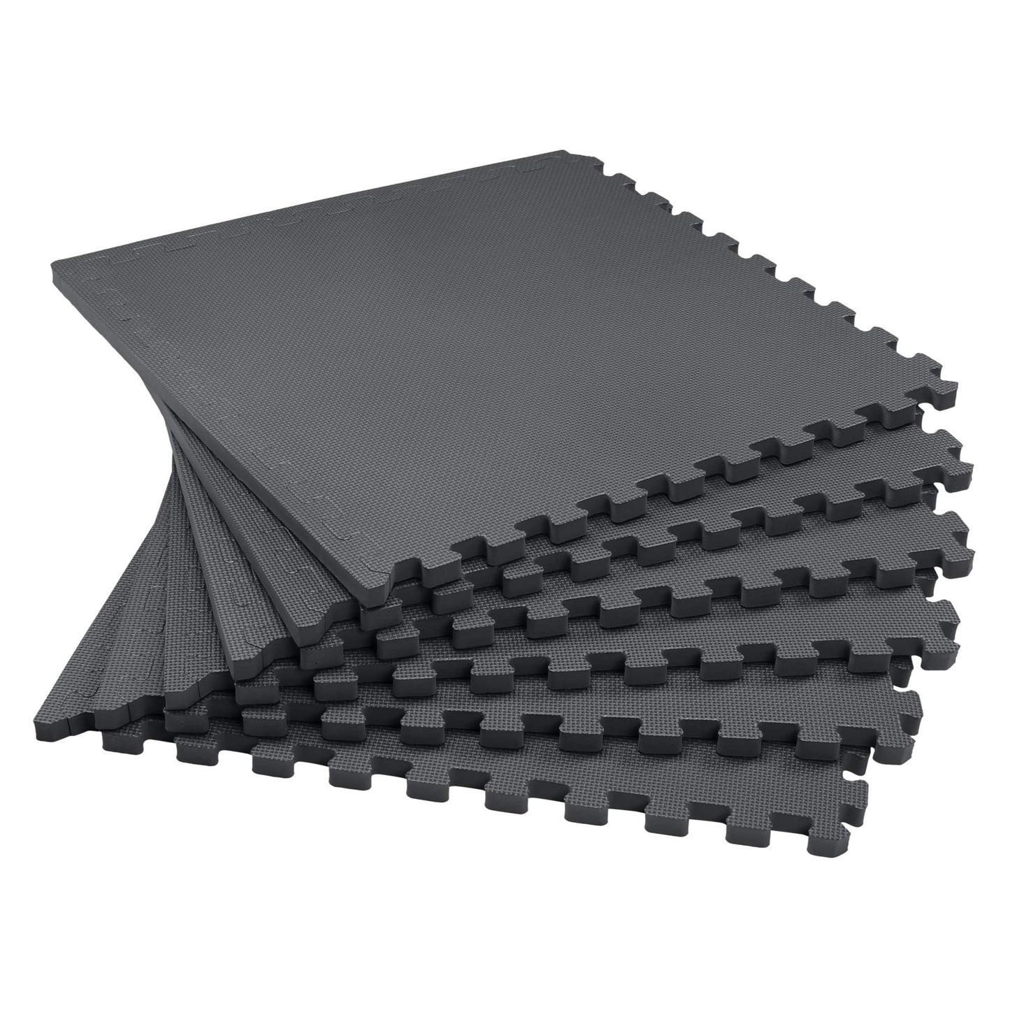 We Sell Mats 3/4 Inch Thick Multipurpose EVA Foam Floor Tiles, Interlocking Floor Mat for Indoor Gym and Home Use, 24 in x 24 in, Black, 48 Sq Ft