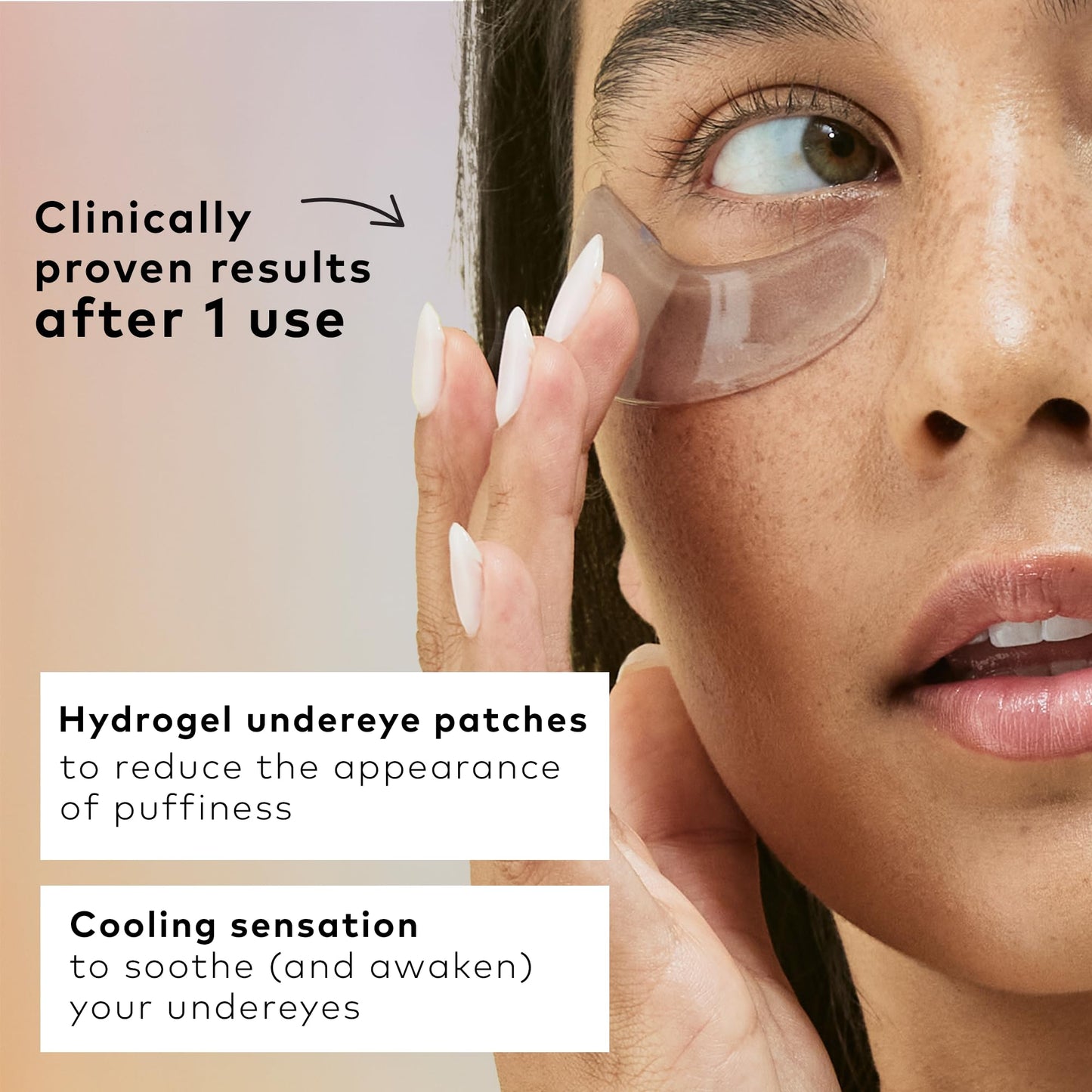 The Good Patch De-Puff Cooling Hydrogel Under Eye Patches for Puffy Eyes and Under Eye Bags, Made with Caffeine, Aloe Vera, Gotu Kola, Clinically Proven (18 Total Patch Sets)