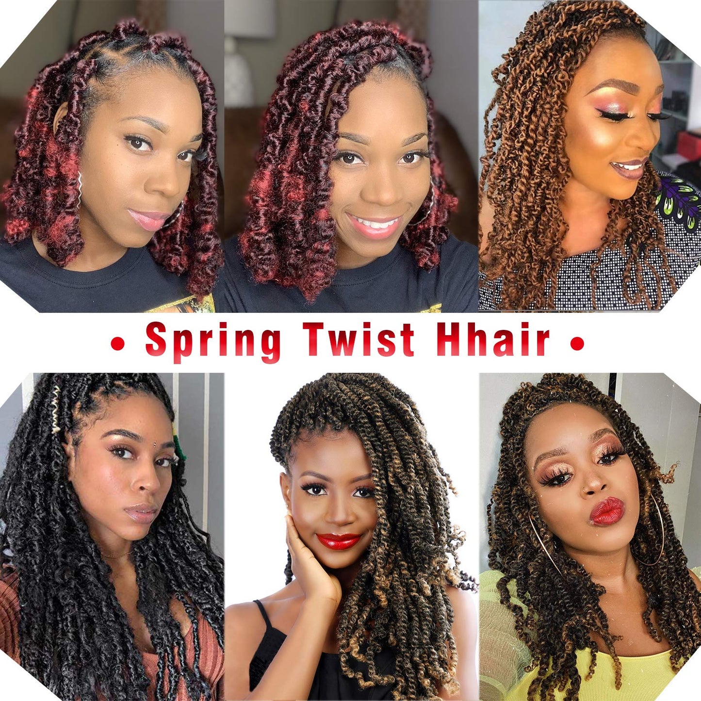 10 Inch Spring Twist Crochet Braids Hair for Butterfly Locs Bomb Twist Crochet Hair Beyond Beauty Ombre Colors Synthetic Fluffy Hair Extension 3 Packs 30 Strands 135g/Pack(10 Inch, #4)