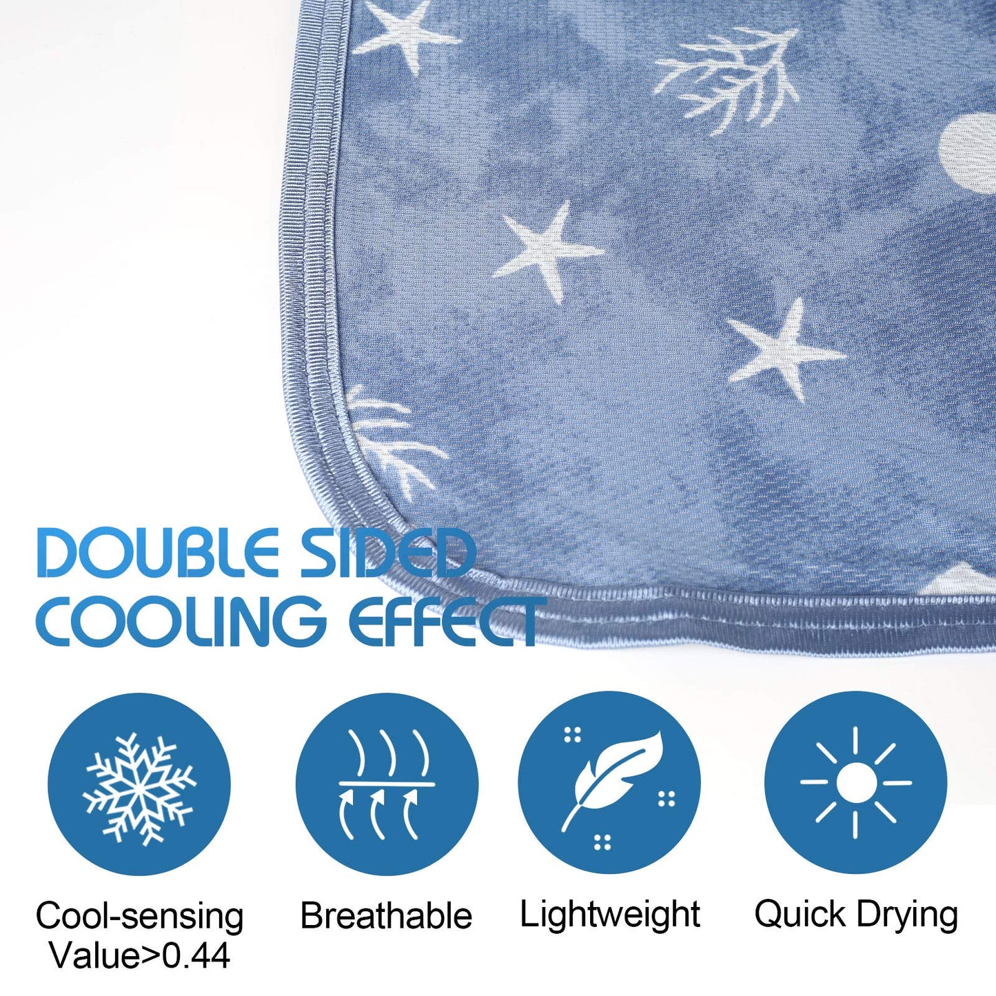 Ailemei Direct Cooling Throw Blanket with Double Sided Cold Effect, Lightweight Breathable Summer Coastal Theme Bed Blanket, Transfer Heat to Keep Body Cool for Hot Sleepers Night Sweats,50"x70"