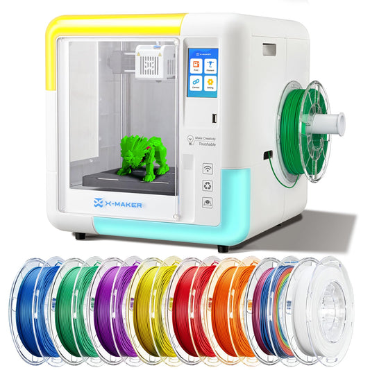 AOSEED X-Maker 3D Printer for Kids and Beginners, Fully Assembled High-Speed 3D Printer with 8 PLA Filament Set, Leveling-Free Bed, Wi-Fi Printing, Resume Printing, Silent, High Precision, with App