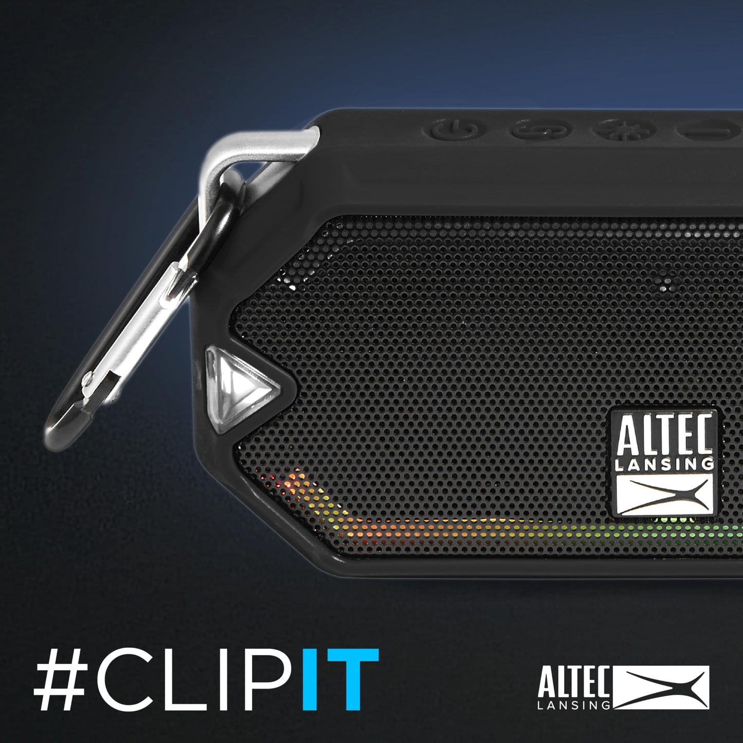 Altec Lansing - HydraMini Wireless Bluetooth Speaker, IP67 Waterproof USB C Rechargeable Battery with 6 Hours Playtime, Compact, Shockproof, Snowproof, Everything Proof (Black)