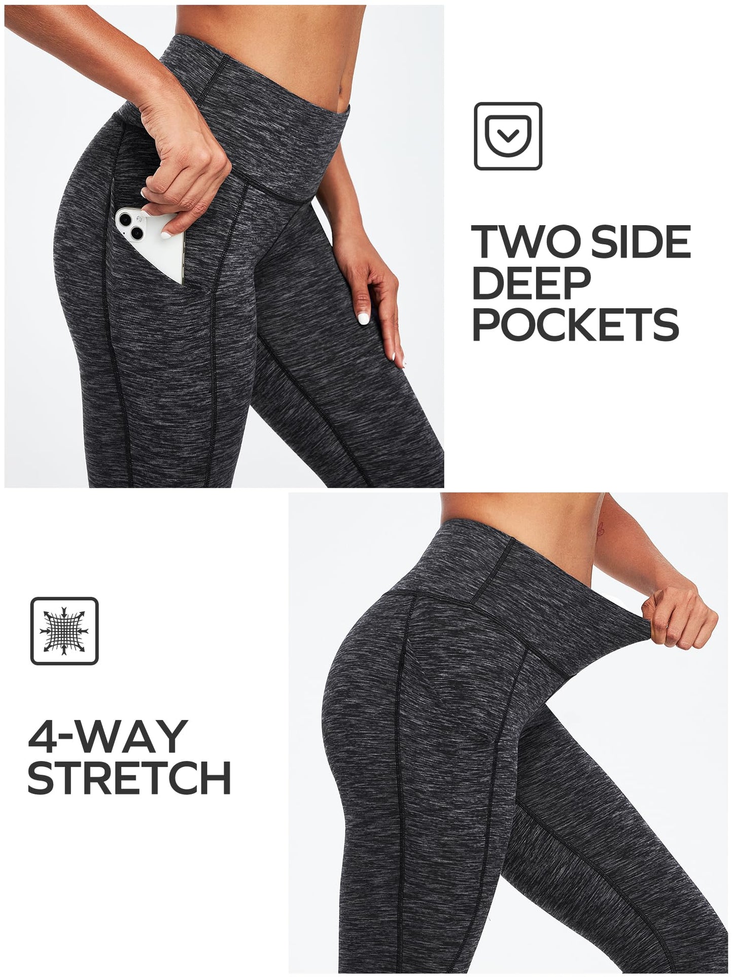 Ewedoos Fleece Lined Leggings with Pockets for Women Thermal Warm Winter Leggings for Women High Waisted Workout Yoga Pants