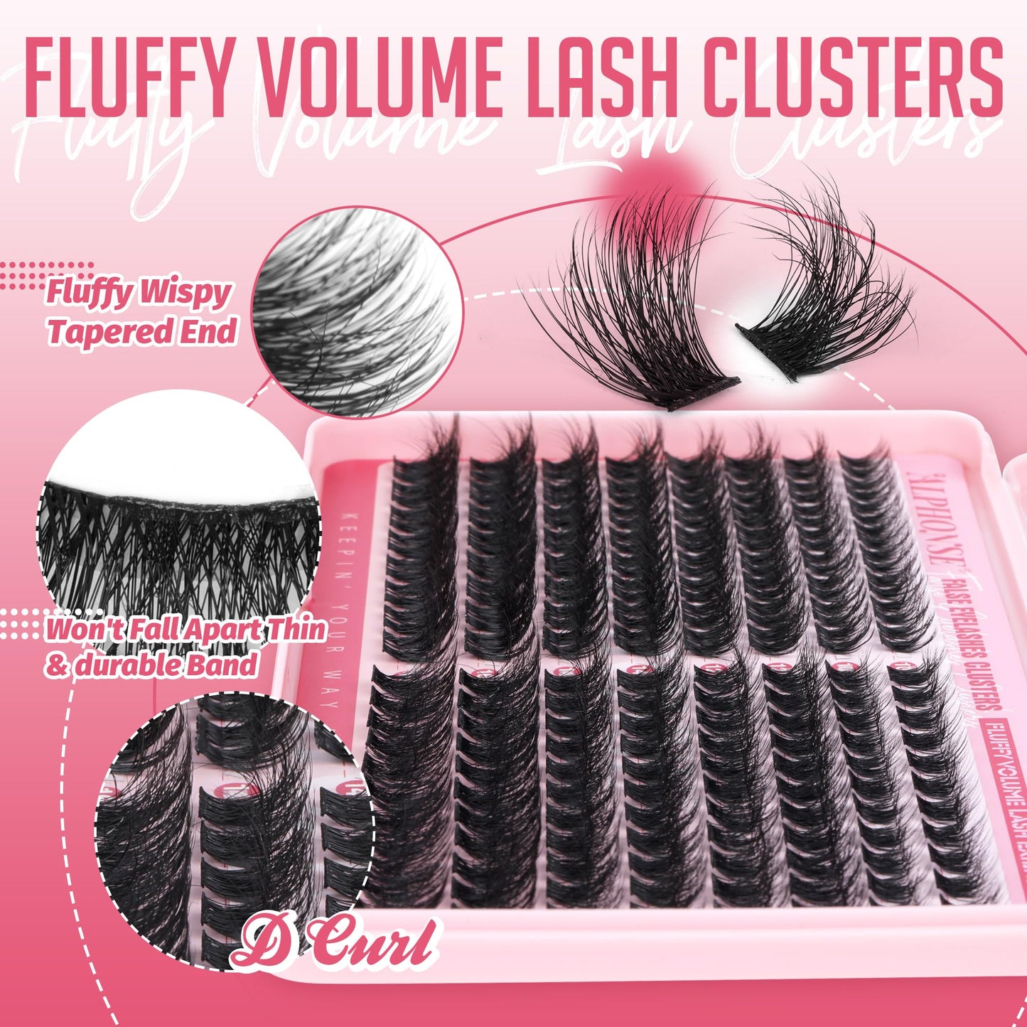 ALPHONSE Lash Clusters 2 Styles Cluster Eyelash Extensions Fluffy 10-16mm Individual Lashes Clusters Wispy DIY Lash Extensions for Beginners at Home Pestañas Pelo a Pelo