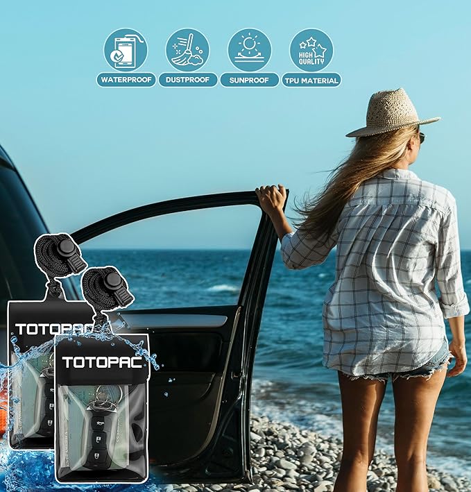 Waterproof Car Key FOB Pouch Submersible Dry Bag Holder for ID Credit Cards Cash Keys Case Swim Surf Floating Wallet