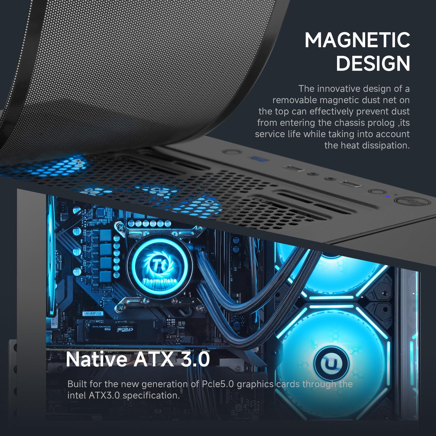 NINGMEI Supreme Master Gaming PC Desktop,AMD Ryzen 7 5700X 8 core 3.8GHz(up to 4.6GHz),GeForce RTX 5060 TI 8GB,32GB DDR4 RAM 3200MHz,1TB NVME SSD,650W PSU, Windows 11 Home 64-bit,Black