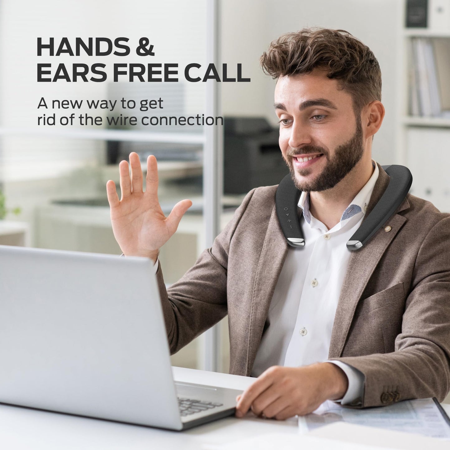 Monster Boomerang Petite Neckband Bluetooth Speakers, Neck Speaker with 15H Playtime, aptX High Fidelity 3D Stereo Sound, Low Latency, Built-in Mic, IPX5 Waterproof Wearable for Home Outdoor