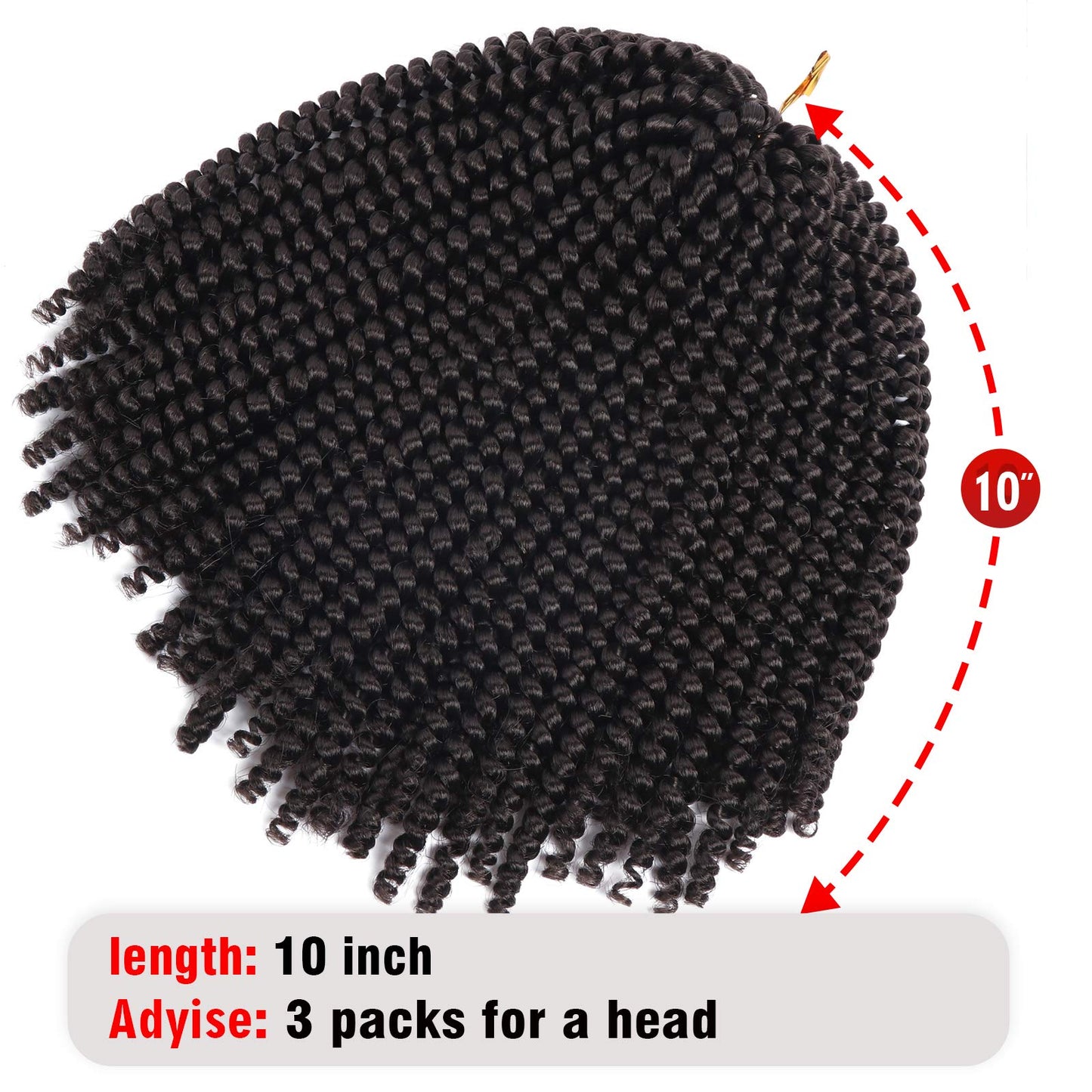 10 Inch Spring Twist Crochet Braids Hair for Butterfly Locs Bomb Twist Crochet Hair Beyond Beauty Ombre Colors Synthetic Fluffy Hair Extension 3 Packs 30 Strands 135g/Pack(10 Inch, #4)