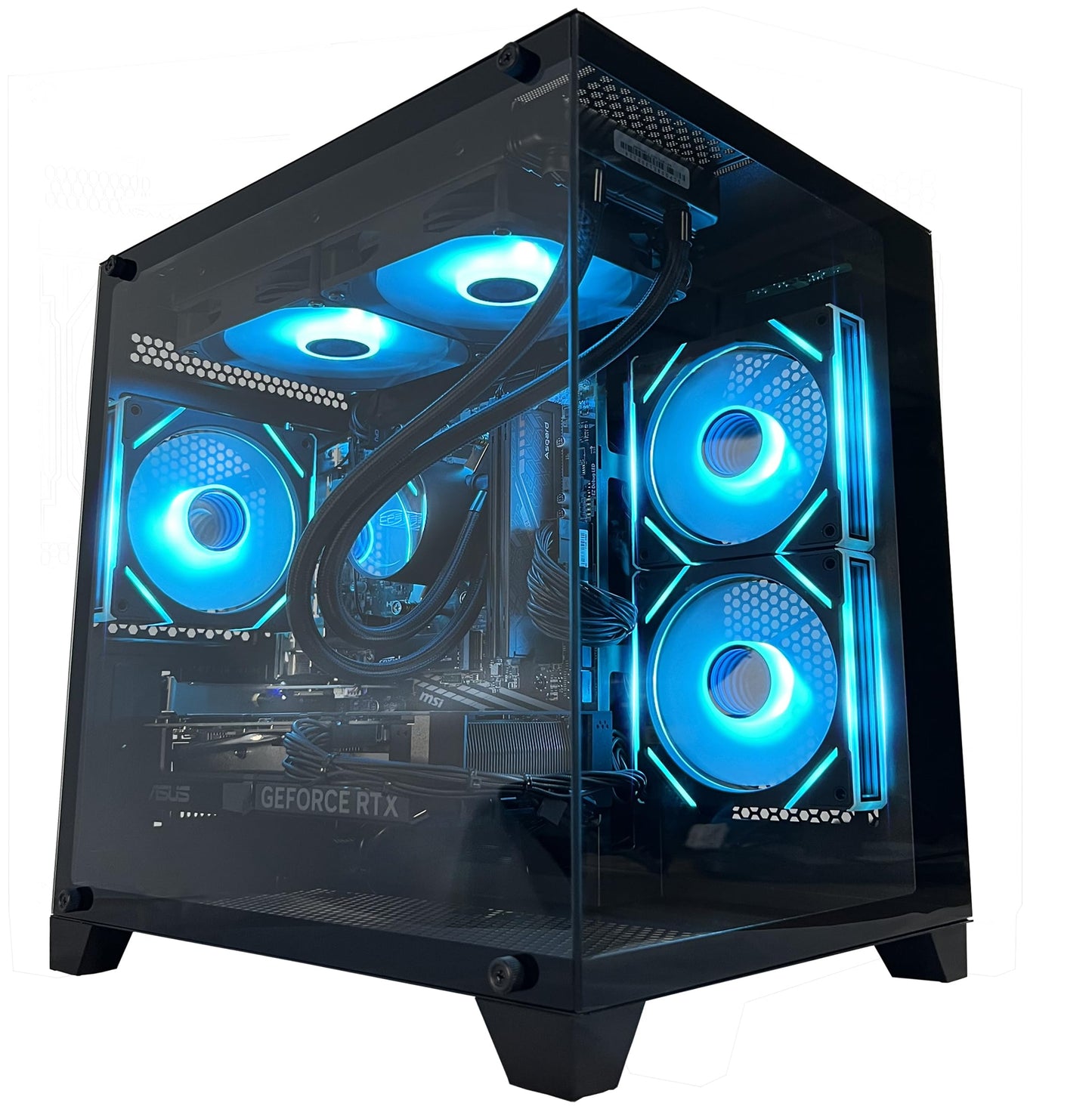 YAWYORE Gaming PC Desktop Computer, Ryzen 7 5700X,RTX 4060,32GB DDR4 RAM and 1TB M.2 NVMe SSD, 240 Liquid Cooler, ARGB Fans,Game Design Office (R7 5700X / RTX 4060 / 32GB DDR4 / 1TB SSD)