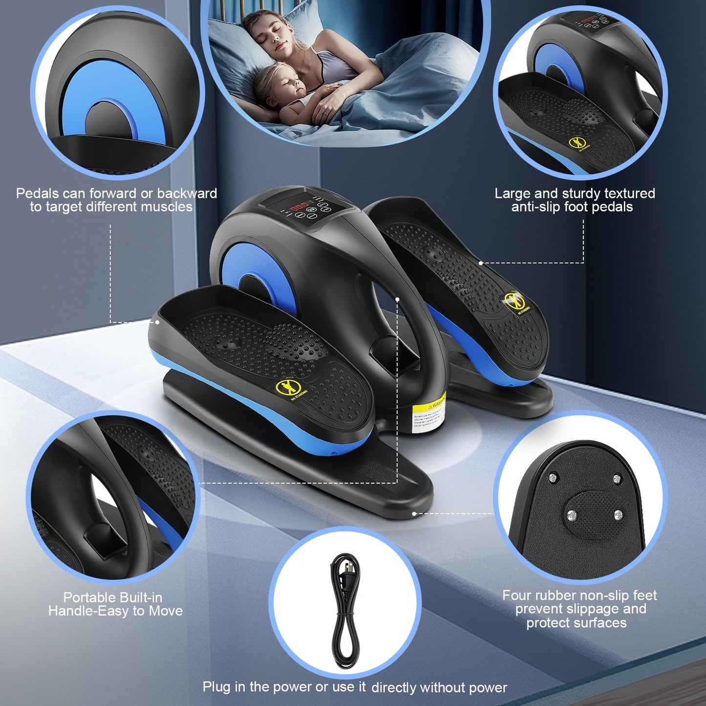 ANCHEER Under Desk Elliptical, Electric Leg Exerciser While Sitting for Seniors, Quiet Portable Ellipse Leg Exerciser as Seen on TV Motorized Seated Pedal Exerciser with Remote Control for Home Office