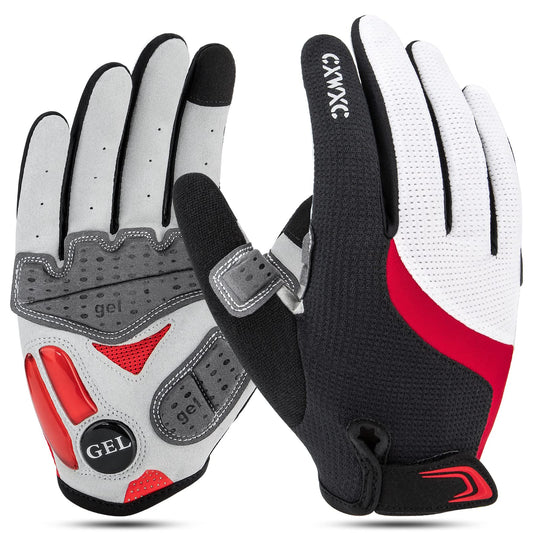 CXWXC Cycling Gloves for Men Women - Breathable Gel Road Mountain Bike Riding Gloves - Anti-Slip Full Finger Glove for Fitness Cycling Training Outdoor Sports