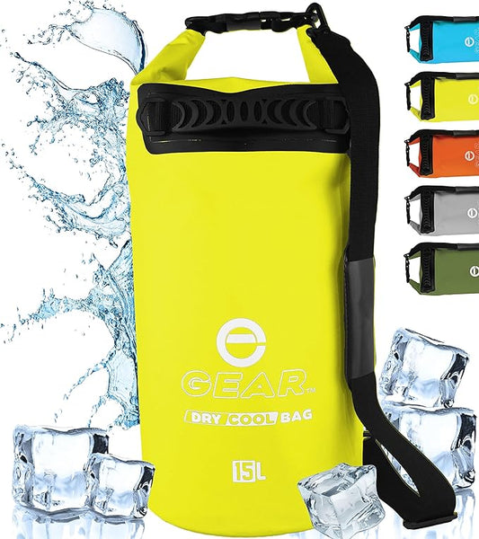 Insulated Dry Bag Floating Cooler – 10L / 15L / 25L Roll Top, Leak Proof, Waterproof, Collapsible, with Padded Shoulder Strap - Perfect for Kayaking Fishing Beach