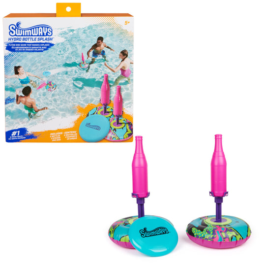 SwimWays Hydro Bottle Splash, Pool Toys for Kids and Adults, Throwing Disc Swimming Pool Game, Outdoor Toys for Kids Aged 5 & Up