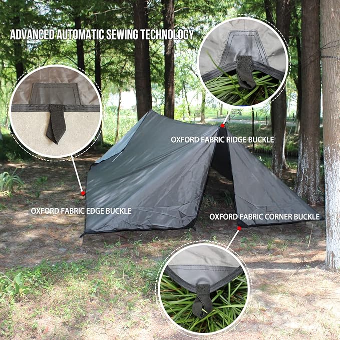 Gigantic Shelter:LYN Supersize 4 Doors Ultralight Rain Fly Tent Tarp/Housefly-16.4'9.6', Packable Ripstop Waterproof Heat Preserved, for Backup Packing, Camping Tarp, Hammock Cover, Survival Shelter