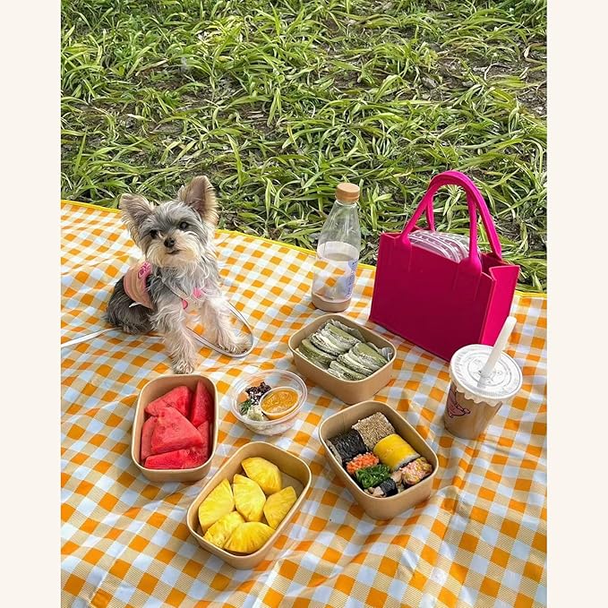 1 Foldable Picnic Blanket Large Size 80 ""x 80"" Family Outdoor Camping Dinner for 8 People can sit 40 ""x 60"" Couples Exclusive mat, (80 ""×80 ""), Yellow