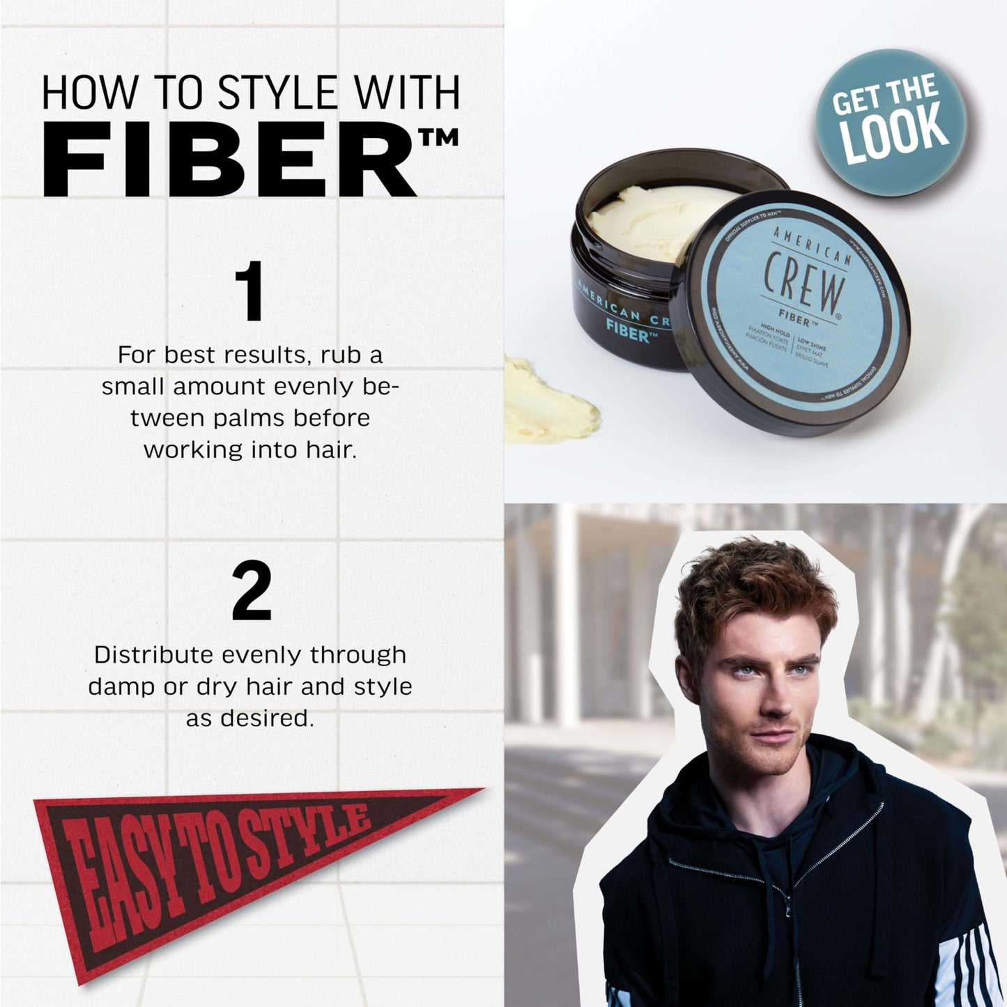 American Crew Men's Hair Fiber, Like Hair Gel with High Hold & Low Shine, 3 oz