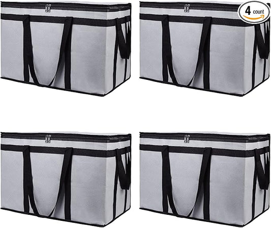 Insulated Reusable Grocery Shopping Bags, 4 Packs