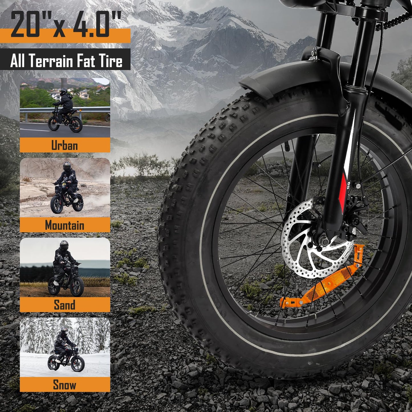 EGGKING S8 Electric Bike for Adult, 1000W 20" Fat Tire 48V 17.5AH Removable Battery, Max 31-70 Miles Electric Motorcycle, 31MPH Shimano 7 Speed Disc Brake Off-Road Mountain Ebike UL2849, Black