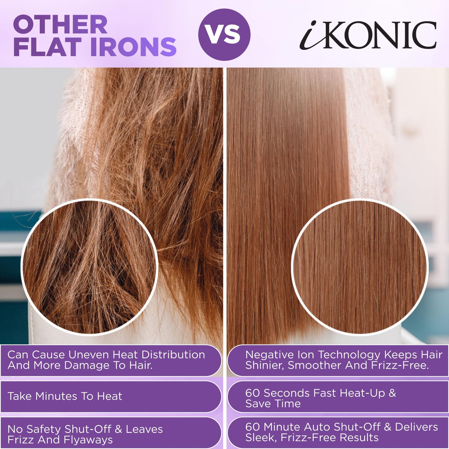 IKonic 100% Tourmaline Ceramic Hair Straightener & Curler– Anti-Static Infrared Ionic 2-in-1 Dual Voltage Flat Iron –1” Floating Plates, Adjustable Temp 140–450°F, Frizz-Free & Fast Heat Hair Iron