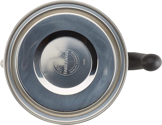 Farberware Classic Stainless Steel Coffee Percolator, 12 Cup, Silver with Glass Blue Knob, 7.28"D x 8.86"W x 10.83"H