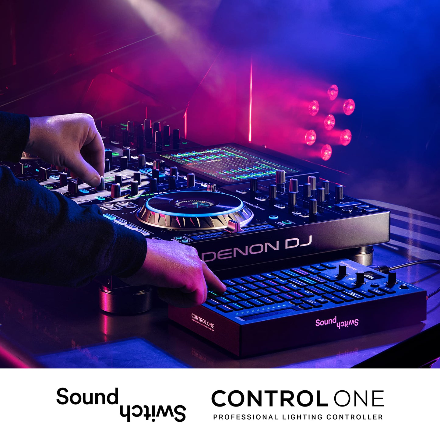 SoundSwitch Control One – Professional DMX DJ Lighting Controller with 3 Months SoundSwitch Software Access and DMX Lights and Phillips Hue Support