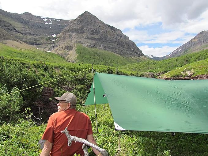 LiteOutdoors Silnylon Tarp - 16.9 Oz. 10' x 12' - Ultralight Backpacking Tarp or Hammock Tarp (Grey, 10' x 12')