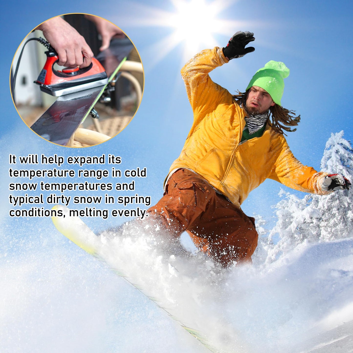 1.3 LB Large Snowboard Wax Universal Ski Wax Snow Block Wax, 7 x 3.5 in Snowboard and Ski Wax for Protecting The Ski and Snowboard Accessories