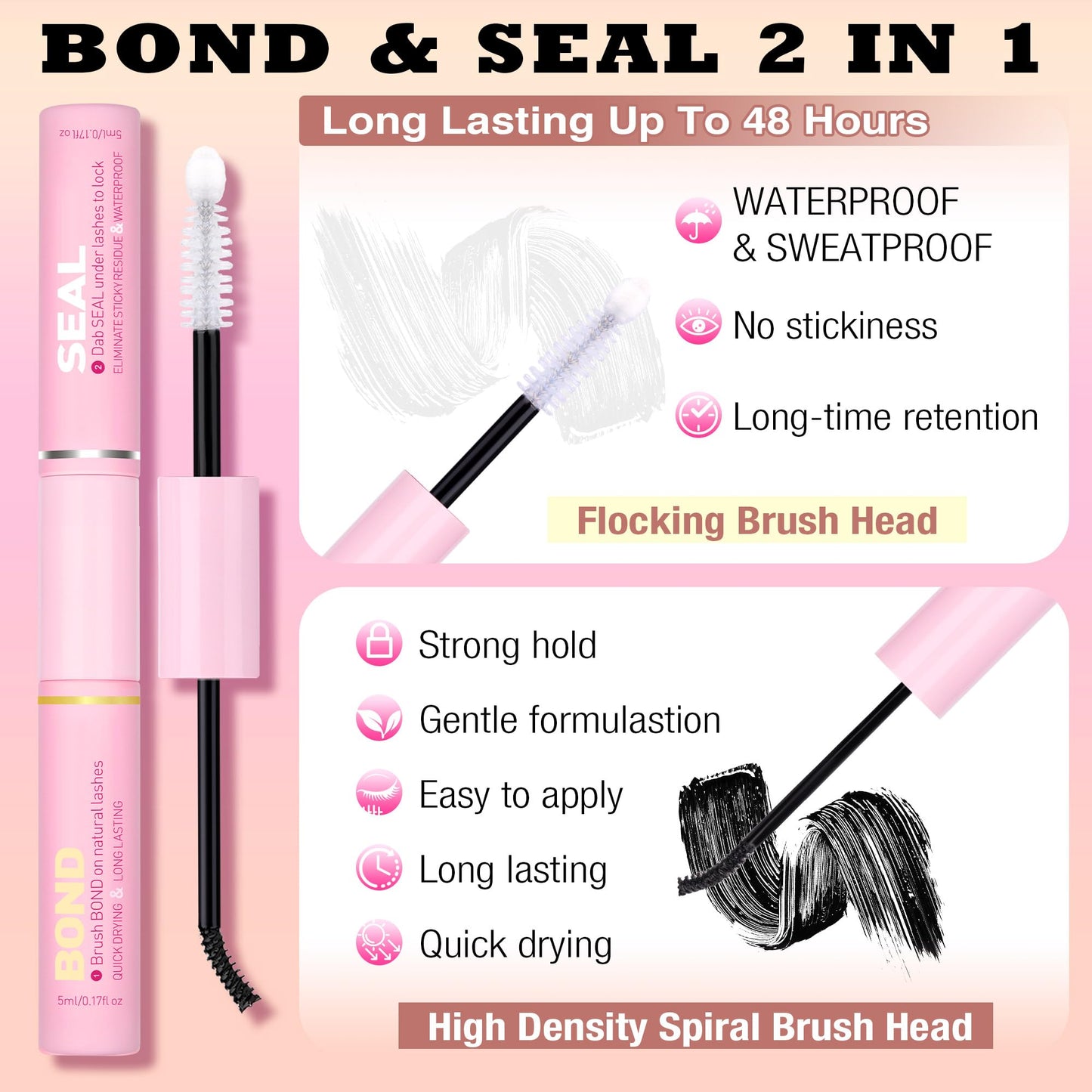 Natural Lash Extension Kit 8-16mm Lash Clusters Wispy Eyelash Clusters Waterproof Lash Clusters C Curl Cluster 144pcs with Bond and Seal Lash Glue and Eyelash Extension Tweezers DIY at Home