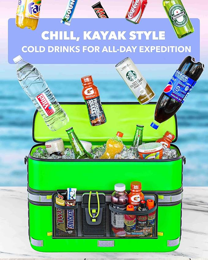 Skywin Kayak Cooler Behind Seat, Waterproof Cooler for Kayaking, Compatible with Lawn Chair Style Seats, Stores Drinks and Keeps Them Cool All Day