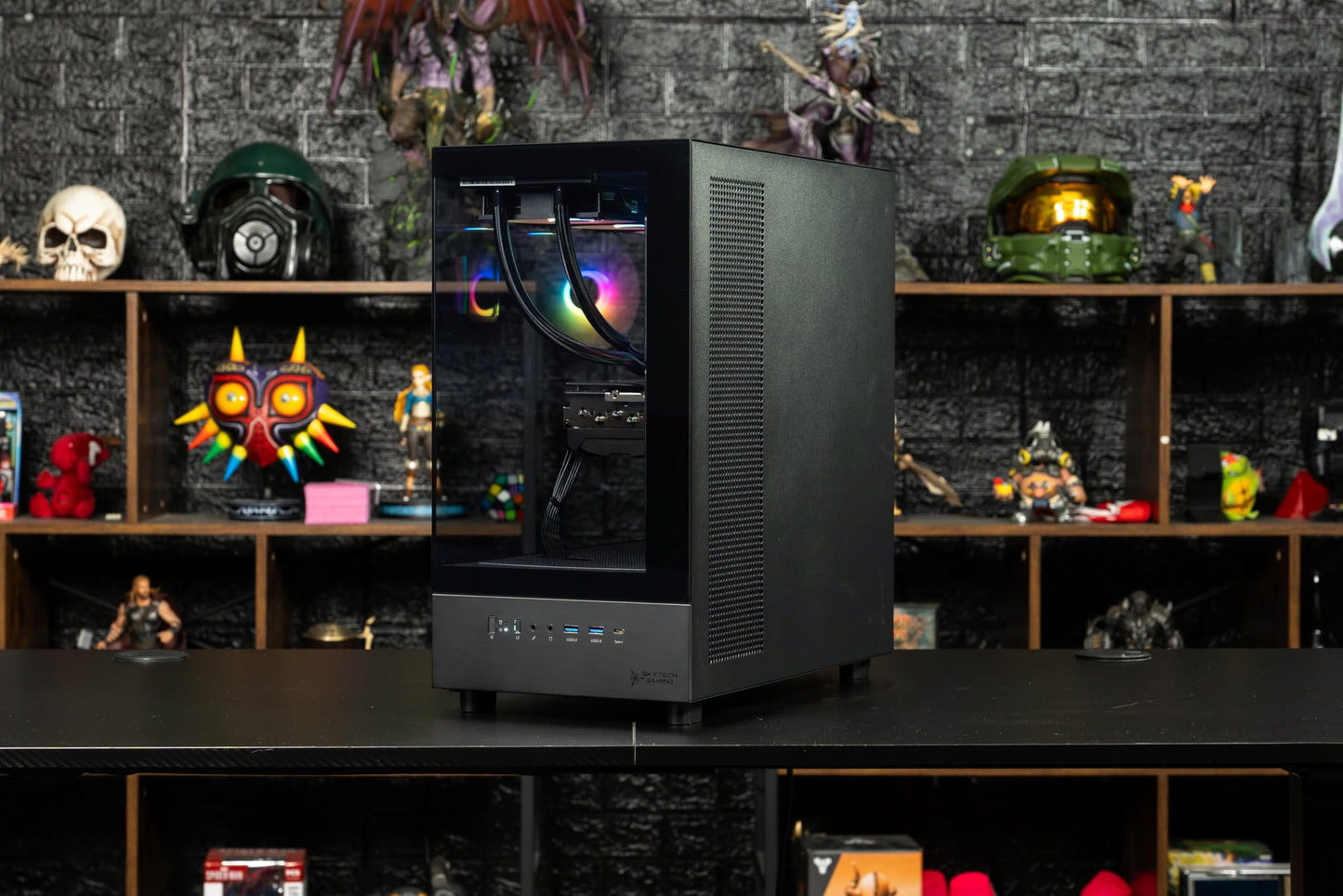 Skytech Gaming Azure 3 Desktop PC, Ryzen 7 7700 3.8 GHz (5.3GHz Turbo), NVIDIA RTX 5060 Ti 16GB, 1TB Gen4 NVMe SSD, 32GB DDR5 RAM 5200 RGB, 650W Gold PSU, Wi-Fi, Win 11