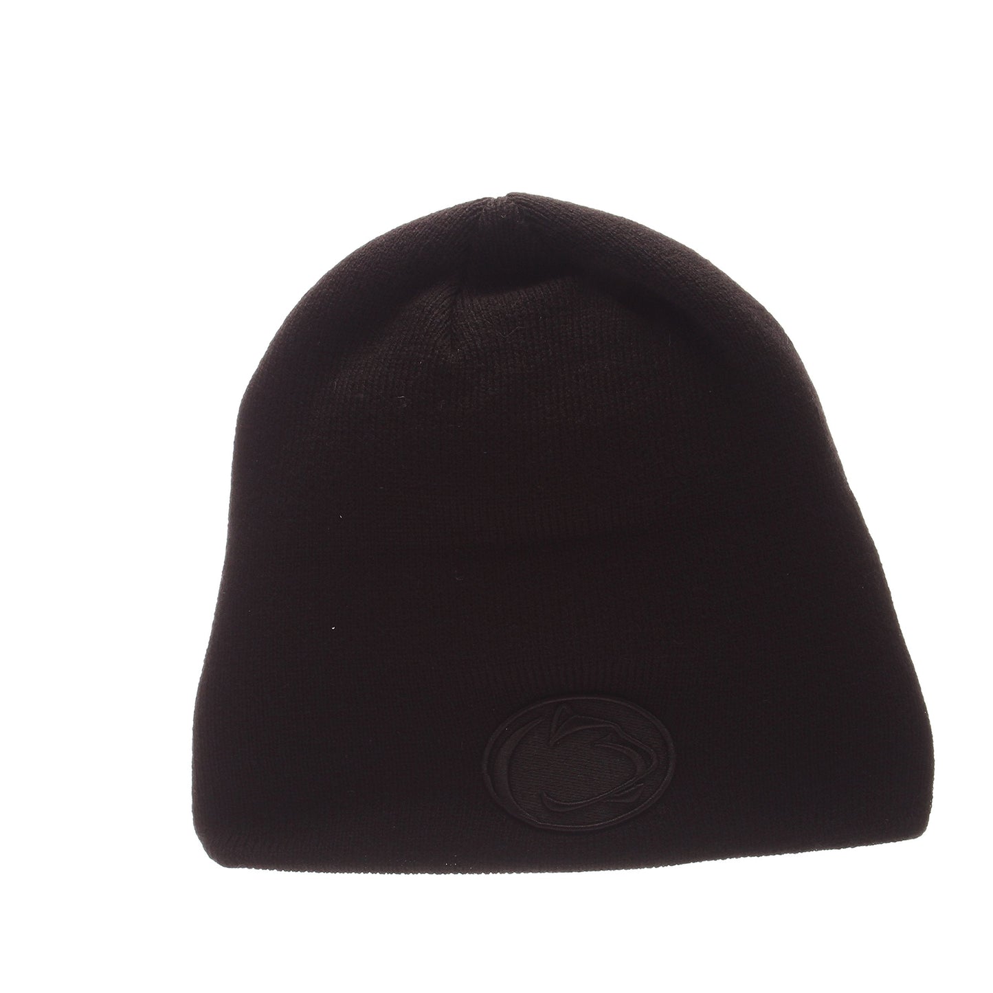 Zephyr Penn State Nittany Lions Blackout Edge Black Tonal Skull Cap - NCAA Cuffless Winter Knit Beanie Toque Hat