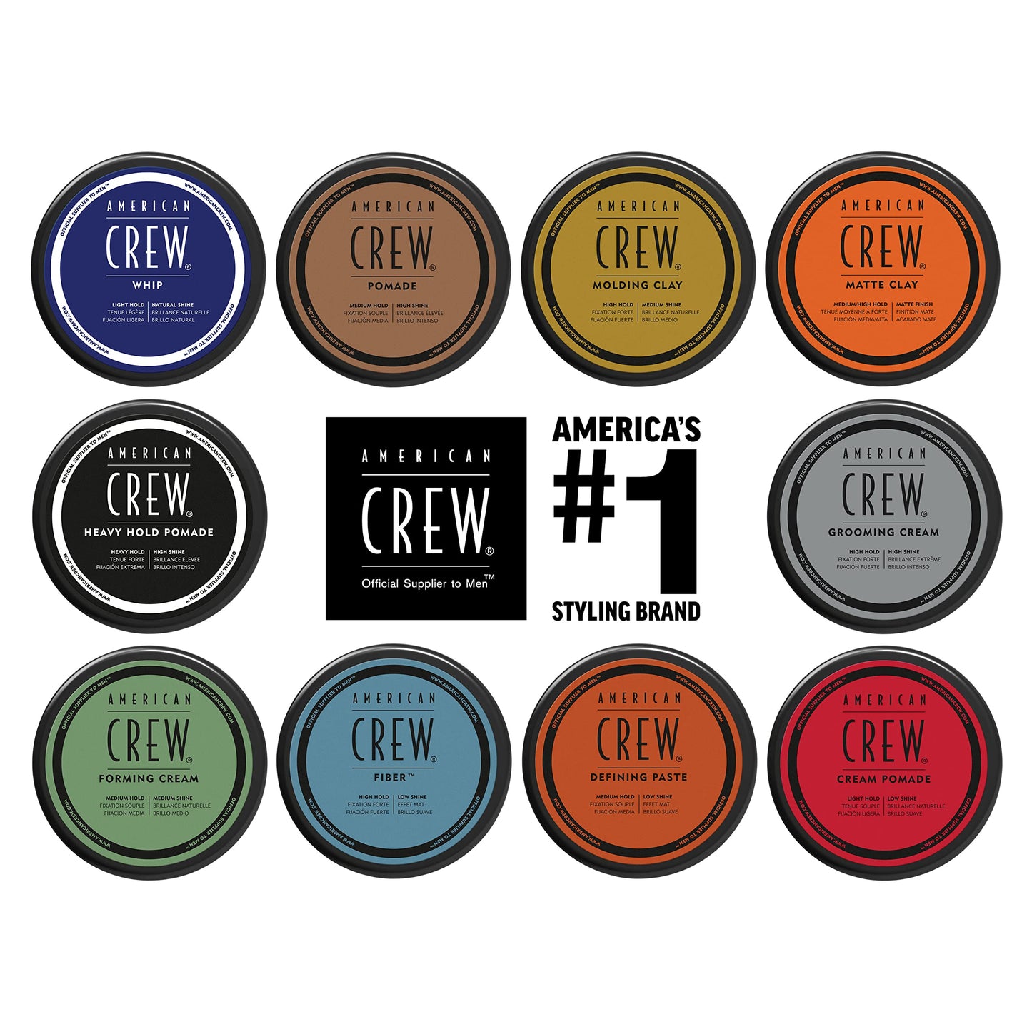 American Crew Men's Hair Molding Clay, Like Styling Gel with Strong Hold & Medium Shine, 3 oz