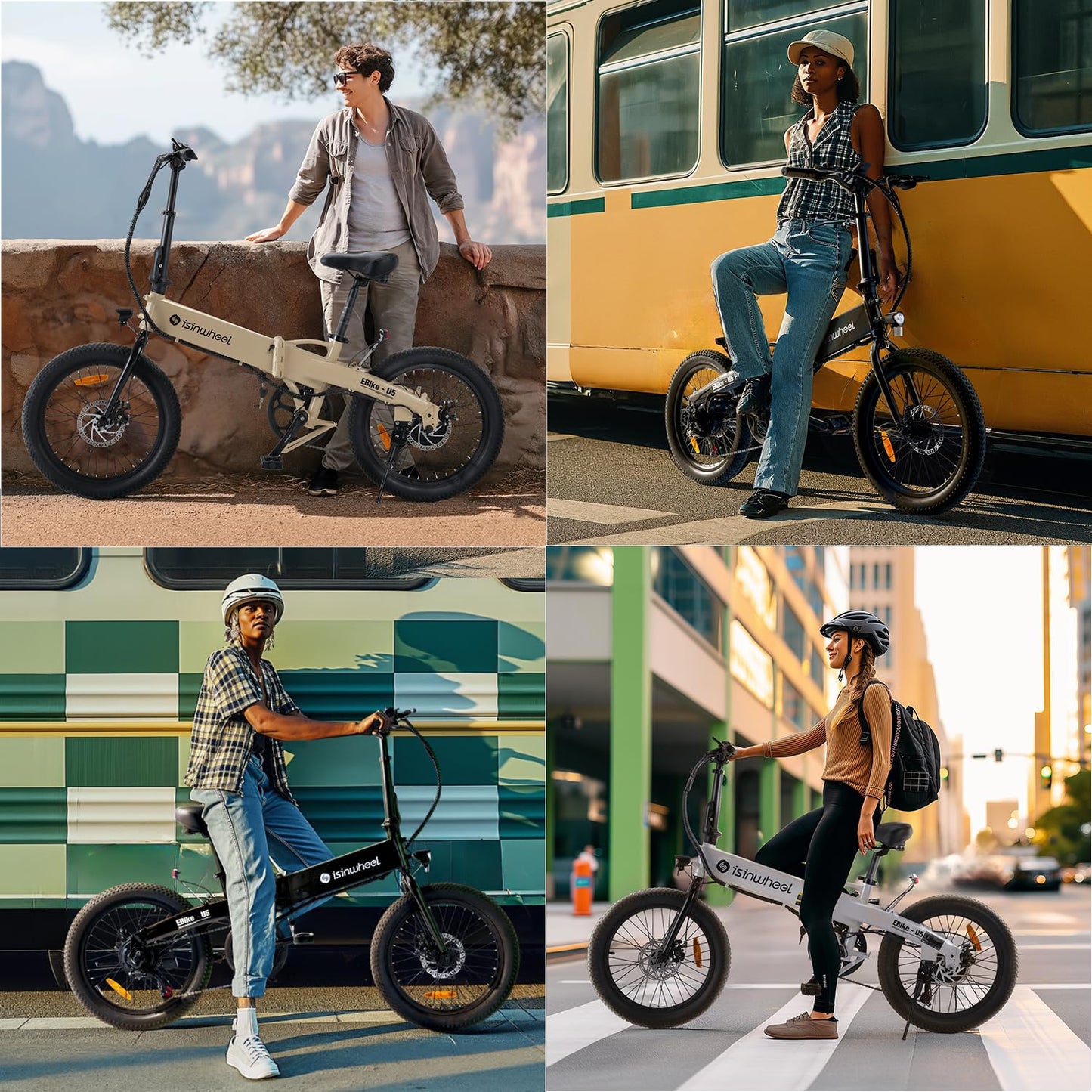 isinwheel U5 Electric Bike Adult 500W, 20" Folding Bikes, 20MPH Max Range 45+ Mile, 48V 374.4Wh Removable Battery, Weighs 48.5lbs, Suitable for Leisure Riding, UL 2849 Certified (Standard & Black)