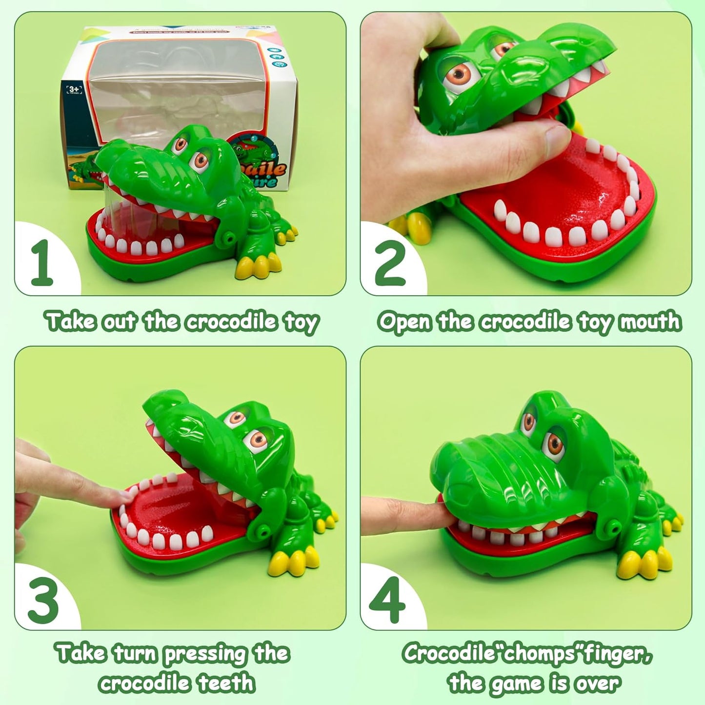 iShyan Crocodile Teeth Toys Game for Kids, Crocodile Biting Finger Dentist Games Funny Toys, 2020 Version Ages 4 and Up