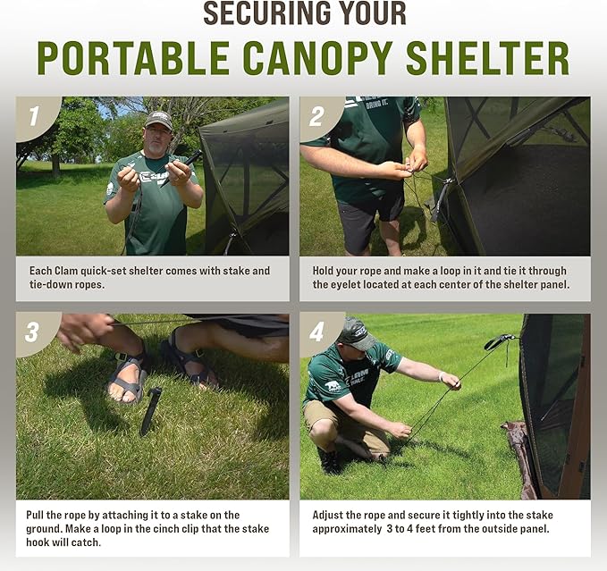 CLAM Pop Up Screen Tent, Outdoor Camping Gazebo Canopy, Pavilion, 12.5', Tan