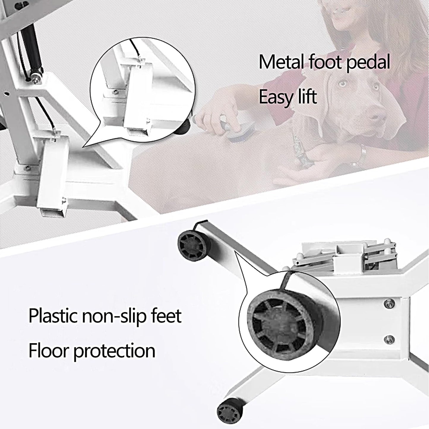 Rotatable Dog Washing Station Pneumatic Liftable Pet Grooming Table, Height Adjustable 70-100cm, MDF Top and Rubberized Surface for All Kinds of Pets(Gray)