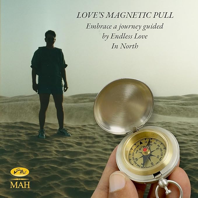 Backpacking Navigation Handmade Brass Personalize Compass for Best Man Get Well Hiking Camping Hunting Trekking Sailing Adventure Travelling Graduation Day Birthday Gifts for Son Back to School