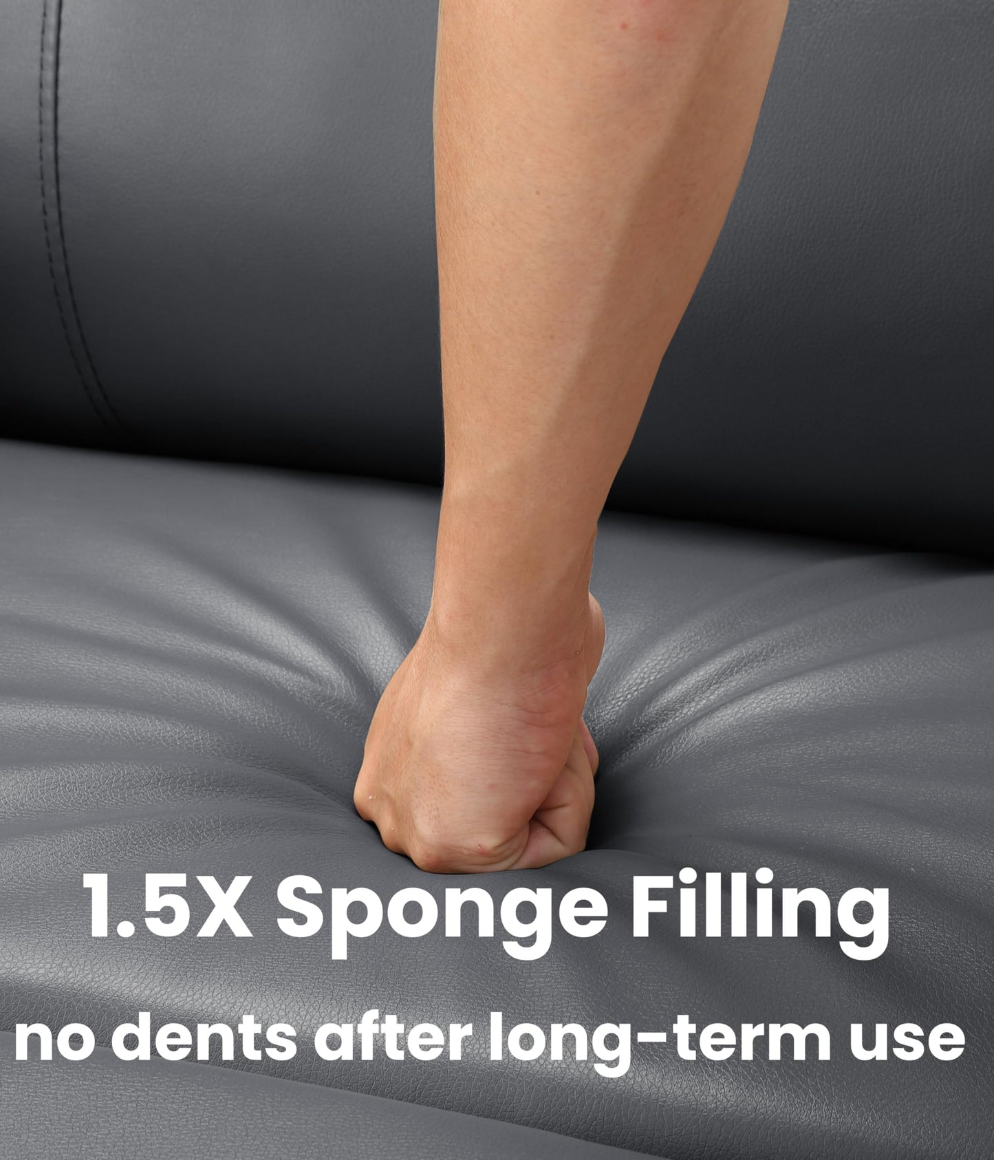 Garvee 27'' Oversized Recliner, Manual Recliner Chair for Adults, PU Leather Single Sofa with with Extra Width, for Nursery, Living Room, and Bedroom, Light Grey