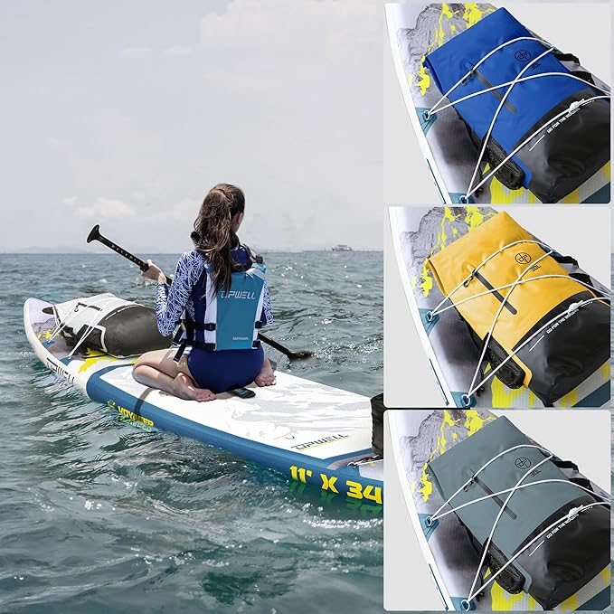 UPWELL 32L Waterproof Dry Bag Boating Backpack for Travel Hiking Camping Kayaking Hiking Swimming Floating Submersible Dry Bag grey