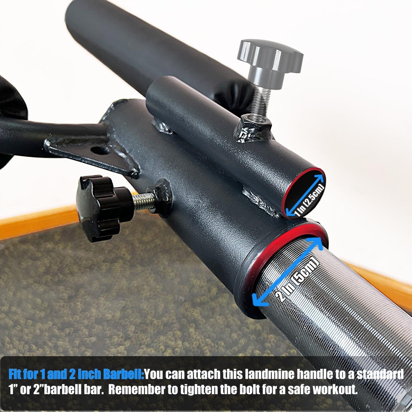 Viking Press Landmine Handle for 2-Inch Olympic Barbell, T-Bar Row Attachment Core Strength Training Accessories, Shoulder Press Landmine Attachment Equipment (Style M)
