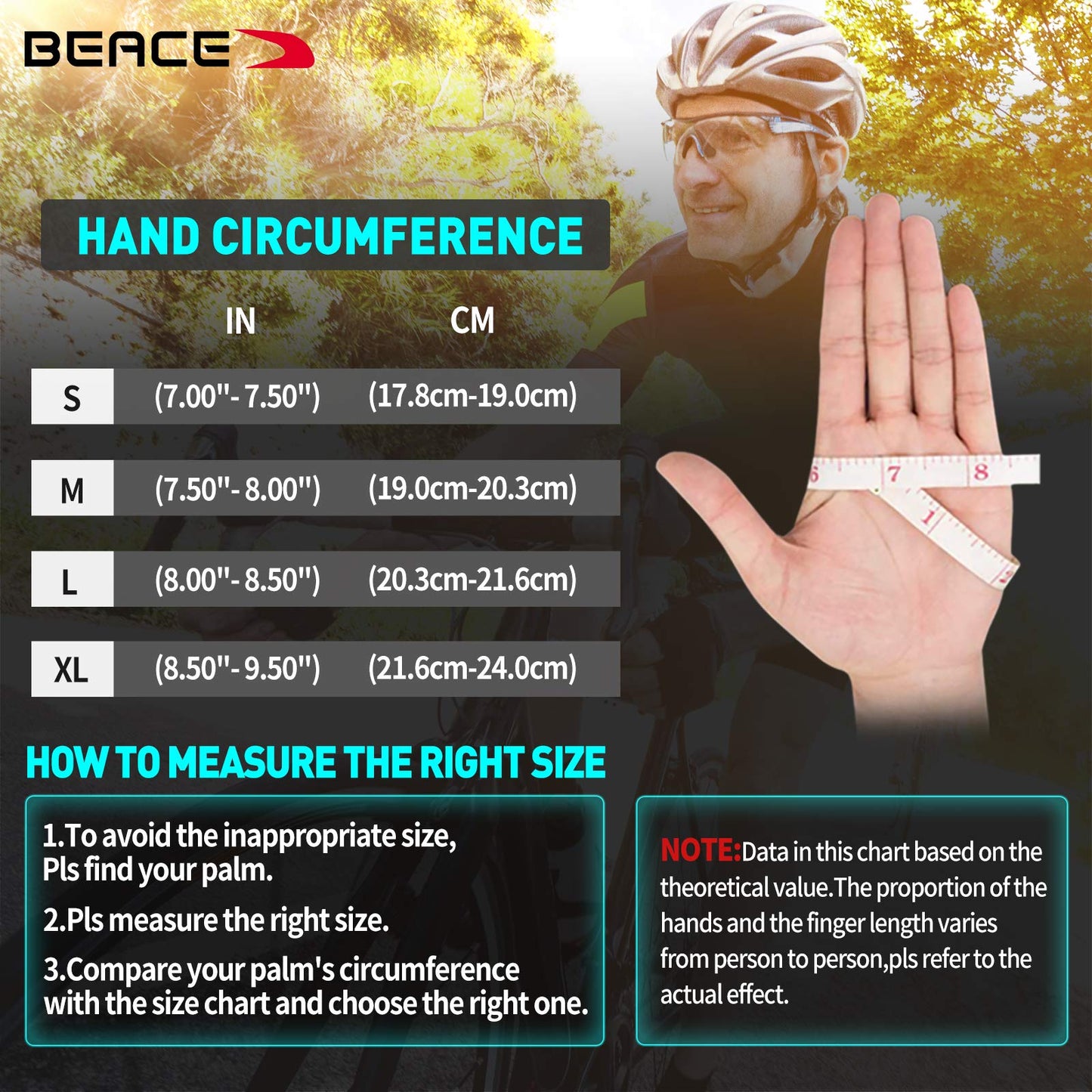 BEACE Cycling Gloves Bike Gloves Biking Gloves Half Finger MTB Road Bicycle Gloves for Men and Women-Breathable Anti-Slip Shock-Absorbing Pad Motorcycle Mountain Bike Gloves (Red, L)