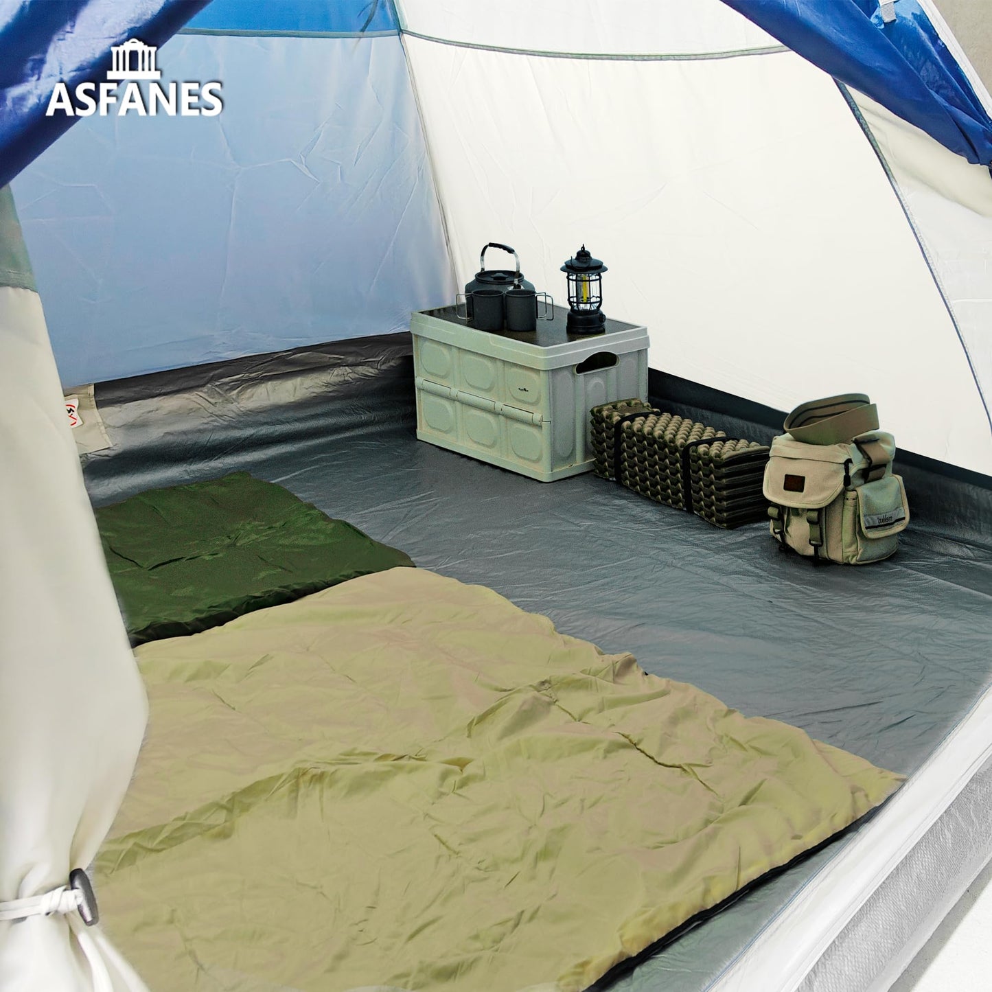 ASFANES Screened Camping Tent, 4 Person Waterproof, Haven Tent, Backpack Double Layer Shelter, Easy Setup and Portable for Outdoor, Picnic, Navy Blue.