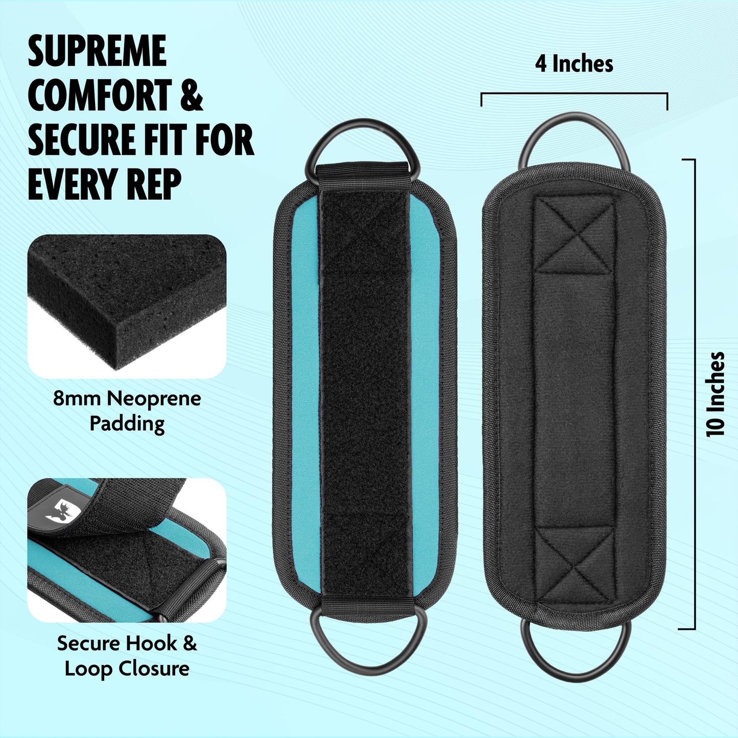DMoose ankle cable straps for workout - One Size Fit with Premium Padding, foot strap for cable machine, cable leg attachments for gym, Booty Workouts, Leg Extension, Hip Abductors
