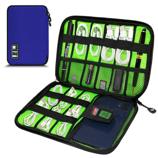 Miavers Electronics Organizer,Travel Cord Organizer Pouch, Portable Cable Organizer Bags,Travel Electronic Accessories Storage Case for Cables, Cords, Charger, Phone (Navy Blue)
