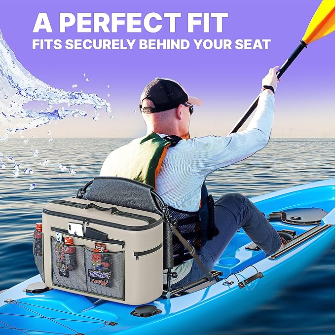 Skywin Kayak Cooler Behind Seat, Waterproof Cooler for Kayaking, Compatible with Lawn Chair Style Seats, Stores Drinks and Keeps Them Cool All Day